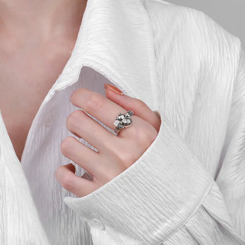 Silver Lucky Cat Ring